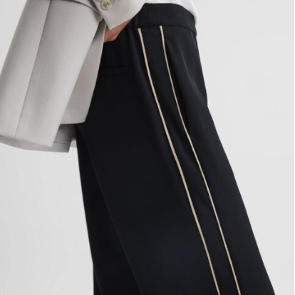 Reiss Theo Wide Trouser – Black, US 0, NWT
